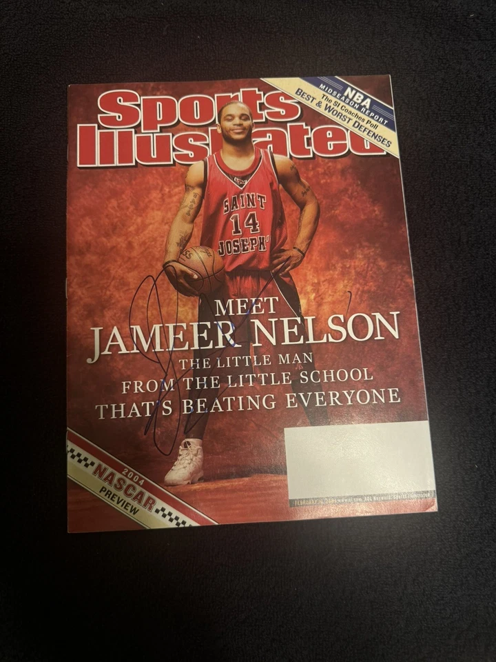 Jameer Nelson SIGNED AUTOGRAPHED 2/16/04 Sports Illustrated Magazine St Joseph’s - Image 1 of 1