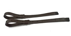 Black/ Brown Leather T-Bar Dressage Stirrup Leathers No Stretch - Picture 1 of 12