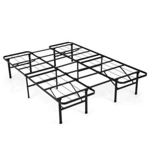 Costway Full Folding Metal Platform Bed Frame 14"X54" Steel Storage 660-lb Black - Picture 1 of 5