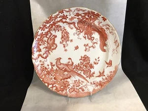 Vintage Royal Crown Derby Porcelain Red/orange Aves round Serving Platter 13 7/8 - Picture 1 of 12