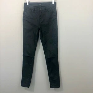 Gap Womens Jeans Size 4 Black Coated Skinny Distressed Black - Picture 1 of 8