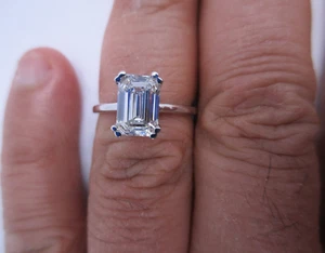IGI CERTIFED 14K Gold Engagement Ring Center Lab Grown Diamond=2.09 Carat F-VS1 - Picture 1 of 12