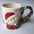 Hosley Pottery Mug Coffee Tea Christmas Santa Snowman Winter Holiday Novelty