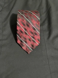 Van Heusen Seidenkrawatte Herren rot gestreift - Bild 1 von 5