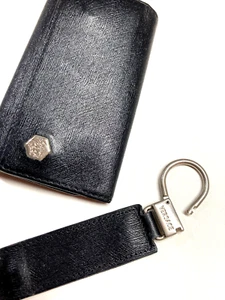 VERSACE VINTAGE CABEZA MEDUSA EXTRAÍBLE CUERO LLAVE CARTERA ESTUCHE ITALIA NEGRO - Imagen 1 de 24
