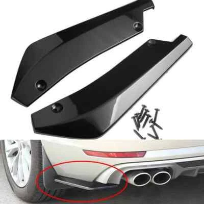 2x Gloss Black For E90/F30 F10 G30 Rear Bumper Diffuser Splitter Canards Spoiler - Image 1 of 4