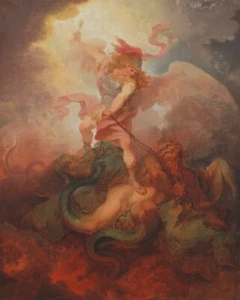 Philip de Loutherbourg: "Angel Binding Satan" (c.1797) — Stampa d'arte Giclée - Foto 1 di 7