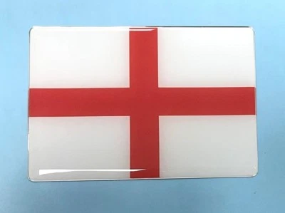 JAKEDESIGNS St GEORGE'S CROSS - ENGLAND FLAG 64mm Sticker/Decal - WITH HIGH GLOSS DOMED GEL