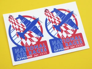NATIONAL AIR RACES Cleveland Retro Vintage style stickers decals 1 pair - Picture 1 of 3