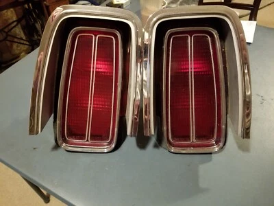 1974-1976 Chrysler Newport Stop Tail Lights Pair Lens Housings Bezels Gaskets - Image 1 of 4