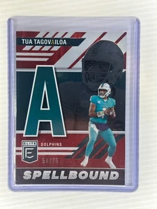 2023 Donruss Elite, Tua Tagovailoa #SB-TT6 Spellbound Red "A" /75 Dolphins - Picture 1 of 2