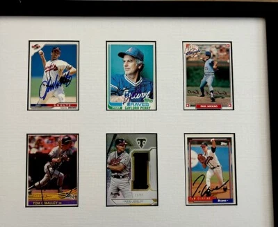 Autographed Framed Baseball Card Artwork. - Image 1 of 3