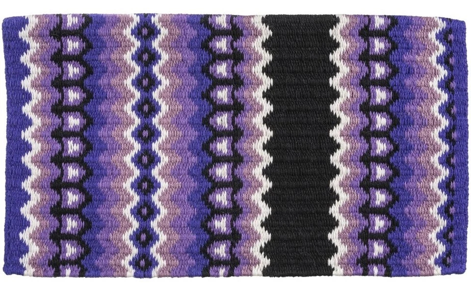TUSCON BLANKET BY TOUGH 1 Western Wool Show Saddle Blanket - 34"x40"- Purple - Lilac - Black - Cream