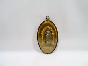 ANCIENT RELIGIOUS FRAME SACRED HEART OF JESUS MONTMARTRE RELIGIOUS RELIQUARY - Picture 1 of 11