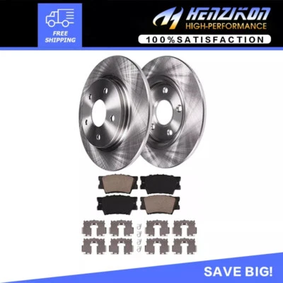 Rear Brake Rotors Ceramic Pads Fits 2013 2014 2015 2016 2017 Toyota Avalon Camry - Image 1 of 4