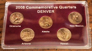 2008 Commemorative Philadelphia &Denver Uncirculated State Quarter Sets w/COA - Picture 1 of 6