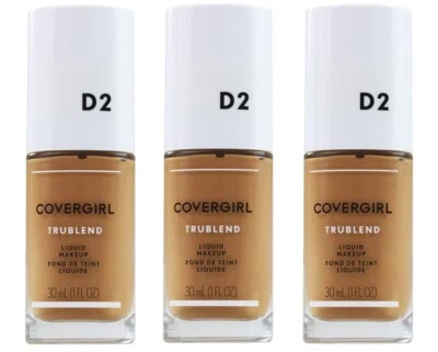 3 x COVERGIRL 30mL TRUBLEND LIQUID MAKEUP D2 SUN BEIGE BRAND NEW - Image 1 of 4