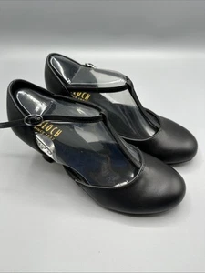 BLOCH Splitflex T-Strap Character Shoe BLK Dance Heel Flex Sole Women 7.5B NWOB - Picture 1 of 8
