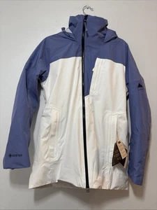 Burton Purple & White Gore Tex Hooded Snowboarding Jacket Women’s Size Small - Picture 1 of 13