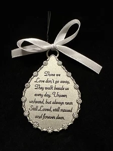 Tear Drop Pewter Memorial Engravable Ornament (Lot# 418) - Picture 1 of 4