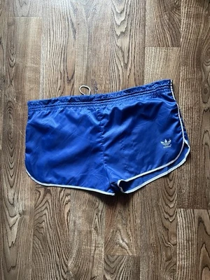 70s Adidas Running Football Shorts WEST GERMANY Blue & White Stripes size 5 / L - Image 1 of 4