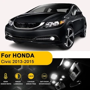 Interior LED Lights License Plate Bulbs For 2013-2015 Honda Civic Package Kit 8X - Imagen 1 de 11