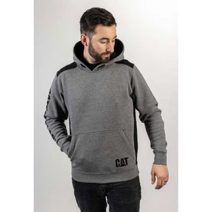 CAT Men's Logo Panel Hooded Sweatshirt Grey - Picture 1 of 10