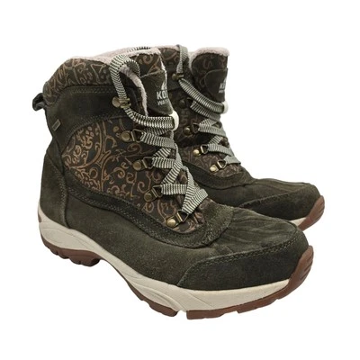 Kodiak Gamuza Cuero Botas de Nieve Thinsulate Impermeables Invierno Verde Oliva Talla 10 Foto 1 de 4