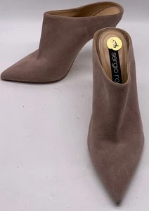 Sergio Rossi Womens Light Pink Suede Pointed Toe Mule Pumps sz 39.5 us 9.5 - Picture 1 of 9