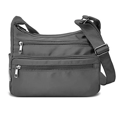  Cartera RFID para Mujer Tela Nylon Multi Bolsillo Bandolera Talla Estándar Gris Foto 1 de 4