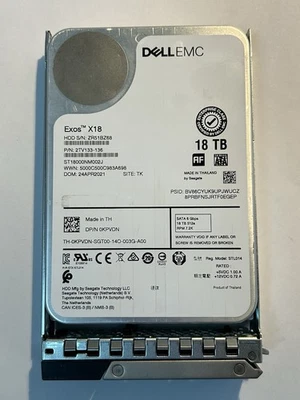 Dell Seagate Exos X18 ST18000NM002J 18TB 3.5” SATA 6Gbps 7.2K LFF HDD 0KPVDN - Image 1 of 4