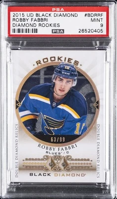 2015 UD BLACK DIAMOND DIAMOND ROOKIES #BDRRF ROBBY FABBRI PSA 9 - Image 1 of 2