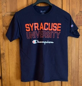 Men's Champion "Syracuse University" Short Sleeve Blue Cotton T-Shirt Tag Size M - Picture 1 of 4