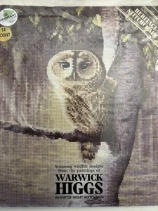 Owl. Counted Cross Stitch Kit.'Night Watchman' Heritage Stitchcraft. New - Picture 1 of 3