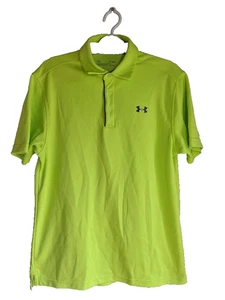 Under Armour Men's Lime Green Heatgear Polo Shirt Size Medium - Picture 1 of 8