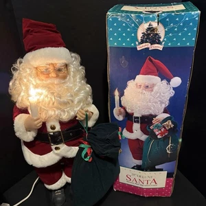 VTG Holiday Classics Animated Santa 1991 29" Plays Music Lights Up Candle WORKS - Picture 1 of 15