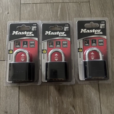 3 Master Lock 178D Set Your Own Combination Padlock Black Weather Resistant - Image 1 of 3