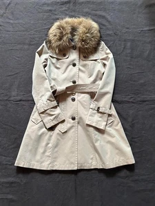 BURBERRY BLUE LABEL Pelz Trenc Mantel, beige, Größe 36/S Damen - Bild 1 von 10