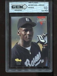 Michael Jordan Rookie 1994 Classic #23 RC Card Birmingham Barons GEM MINT 10 - Bild 1 von 2