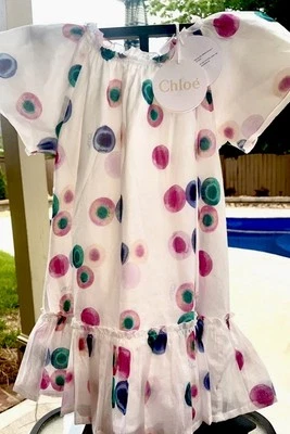 NWT Beautiful “Chloe”  Colorful Organic Cotton Polka Dot Dress  Sz 6 - Image 1 of 4