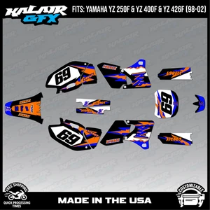 Graphics Kit for YAMAHA YZ250F YZ400F YZ426F  (1998-2002) Vintage - ORANGE-SHIFT - Picture 1 of 4