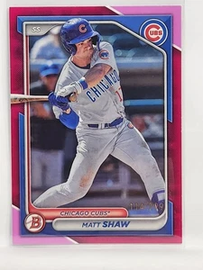 2024 Bowman Chrome Matt Shaw 114/299 Fuchsia Refractor BCP-30 Chicago Cubs - Bild 1 von 3