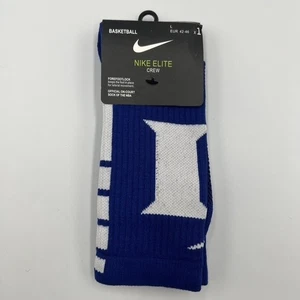 NWT Nike Elite Crew Blue Duke University Socks Size Large Fits (8-13) - Picture 1 of 4