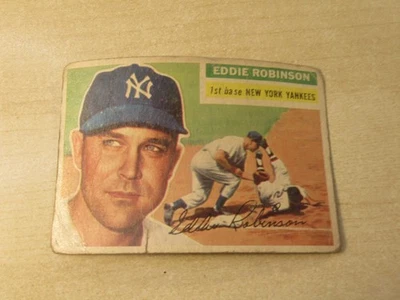 1956 TOPPS EDDIE ROBINSON #302 NY YANKEES LOW GRADE PLEASE READ DESCRIPTION - Image 1 of 2