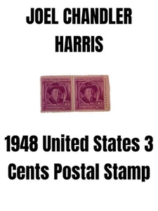 1948 Block of 2 Stamps -Scott 980 - 3 cent Joel Chandler Harris SJXX-596 - Picture 1 of 3