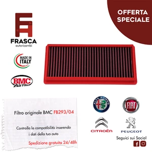 Filtro Aria Sportivo BMC Originale FB293/04 Fiat Panda II 169 1.4 100 Hp Cv 06-> - Foto 1 di 1