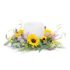 Mixed Sunflower Candle Ring (Set of 6) 15"D Polyester (Fits a 6" Candle) - 85869