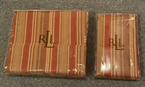 Ralph Lauren Northern Cape Terra Cotta NUOVO Queen lenzuolo piatto federe standard - Foto 1 di 5
