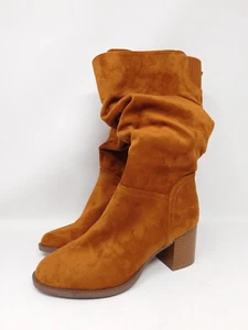 Kenneth Cole Reaction Women's Boots Sonia Slouch Brown Heel Mid Calf Booties 8 M - Picture 1 of 10