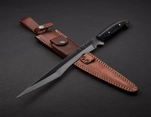 22" BEAUTIFUL CUSTOM HANDMADE D2 TOOL STEEL HUNTING SWORD WITH SHEATH - Picture 1 of 4